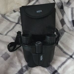Black Compact Binoculars with Case